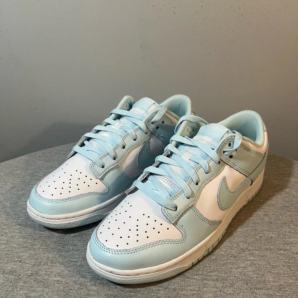 Nike Dunk Low Retro White Glacier Blue Sneaker Men's Shoe Size 10 DV0833 104 - Picture 9 of 11